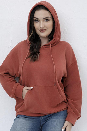 Woochic veste grande taille femme à capuche molleton polaire rouge 3 1XL